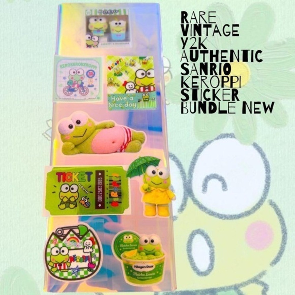 RARE VINTAGE Y2K AUTHENTIC SANRIO KEROPPI STICKER BUNDLE NEW